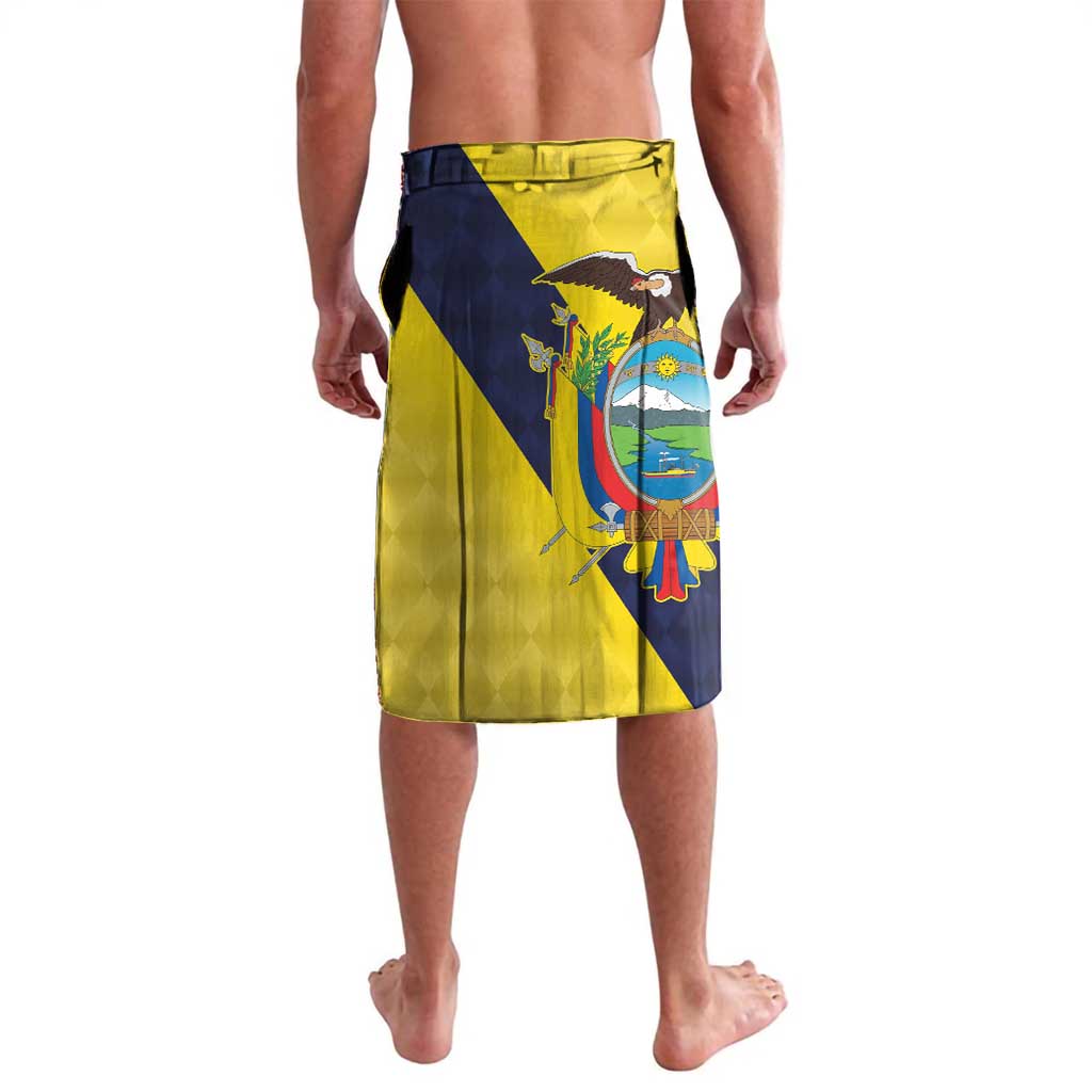 Ecuador La Tricolor Custom Lavalava Gold and Navy Blue Motif