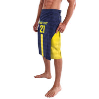 Ecuador La Tricolor Custom Lavalava Gold and Navy Blue Motif