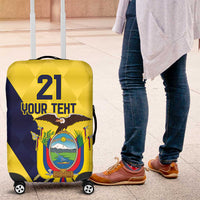 Ecuador La Tricolor Custom Luggage Cover Gold and Navy Blue Motif