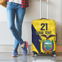 Ecuador La Tricolor Custom Luggage Cover Gold and Navy Blue Motif