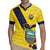 Ecuador La Tricolor Custom Rugby Jersey Gold and Navy Blue Motif