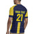Ecuador La Tricolor Custom Rugby Jersey Gold and Navy Blue Motif