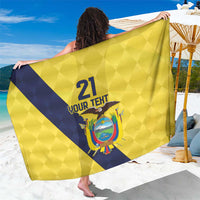 Ecuador La Tricolor Custom Sarong Gold and Navy Blue Motif