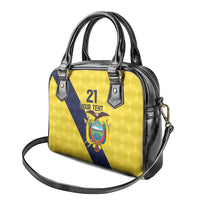 Ecuador La Tricolor Custom Shoulder Handbag Gold and Navy Blue Motif