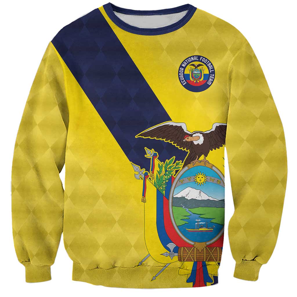 Ecuador La Tricolor Custom Sweatshirt Gold and Navy Blue Motif