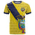 Ecuador La Tricolor Custom T Shirt Gold and Navy Blue Motif
