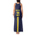 Ecuador La Tricolor Custom Tank Maxi Dress Gold and Navy Blue Motif