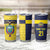 Ecuador La Tricolor Custom Tumbler Cup Gold and Navy Blue Motif