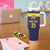 Ecuador La Tricolor Custom Tumbler With Handle Gold and Navy Blue Motif