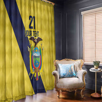 Ecuador La Tricolor Custom Window Curtain Gold and Navy Blue Motif