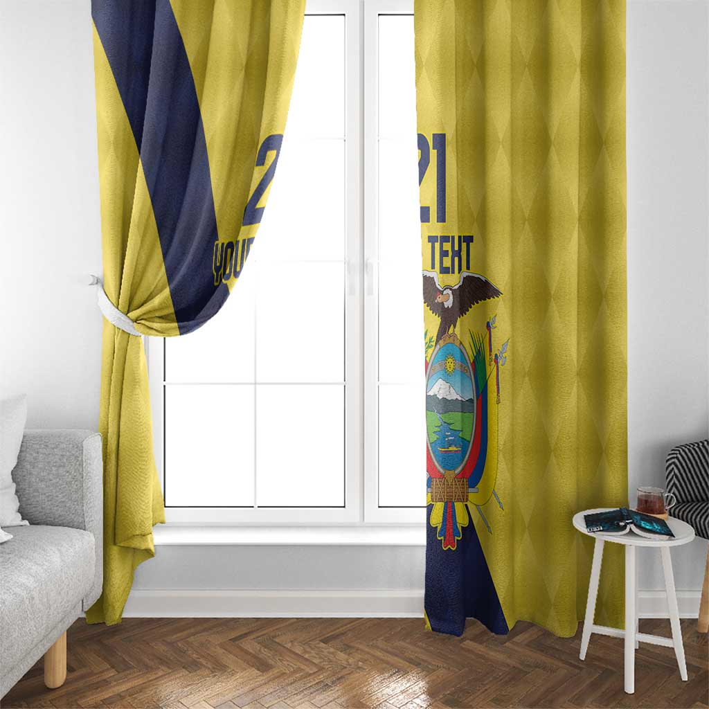 Ecuador La Tricolor Custom Window Curtain Gold and Navy Blue Motif