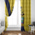 Ecuador La Tricolor Custom Window Curtain Gold and Navy Blue Motif