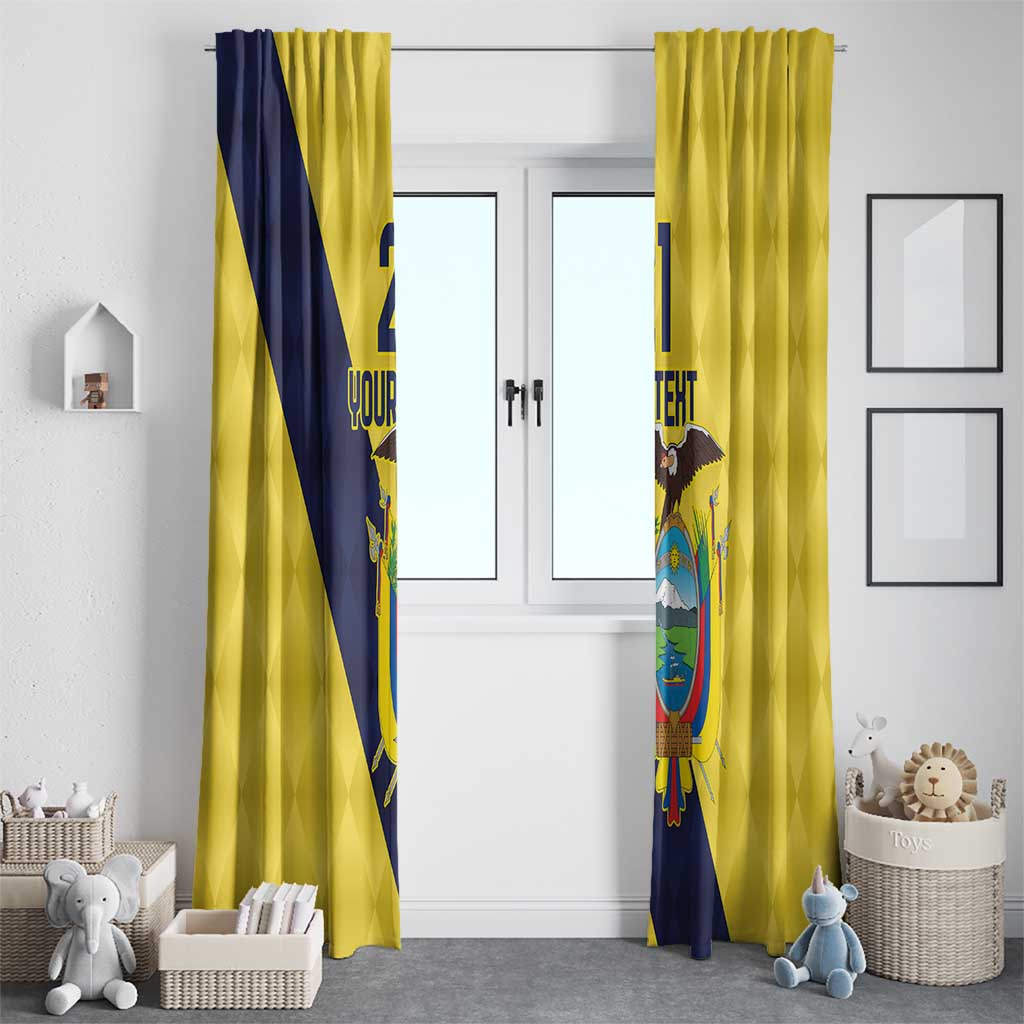 Ecuador La Tricolor Custom Window Curtain Gold and Navy Blue Motif