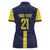 Ecuador La Tricolor Custom Women Polo Shirt Gold and Navy Blue Motif