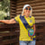 Ecuador La Tricolor Custom Women Polo Shirt Gold and Navy Blue Motif