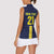 Ecuador La Tricolor Custom Women Sleeveless Polo Shirt Gold and Navy Blue Motif