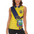 Ecuador La Tricolor Custom Women Sleeveless Polo Shirt Gold and Navy Blue Motif