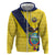 Ecuador La Tricolor Custom Zip Hoodie Gold and Navy Blue Motif
