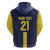 Ecuador La Tricolor Custom Zip Hoodie Gold and Navy Blue Motif
