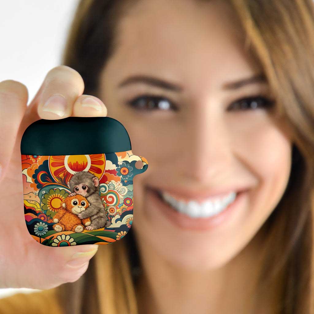 Baby Monkey Punch AirPods Case Retro 70S Hippie Style Groovy Spring