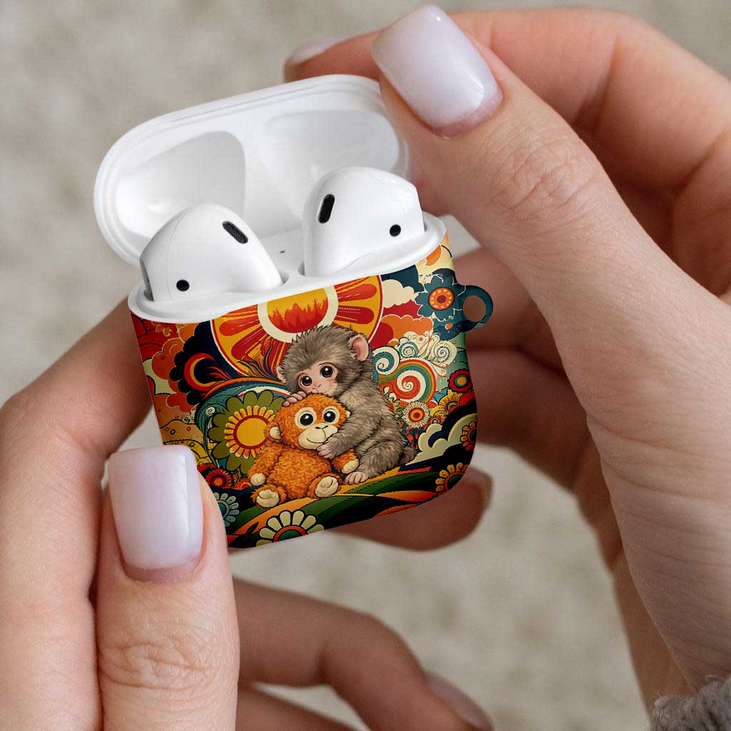 Baby Monkey Punch AirPods Case Retro 70S Hippie Style Groovy Spring