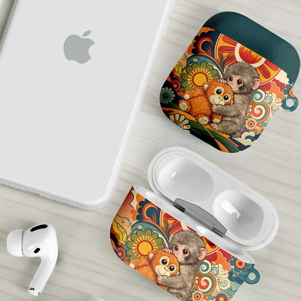 Baby Monkey Punch AirPods Case Retro 70S Hippie Style Groovy Spring