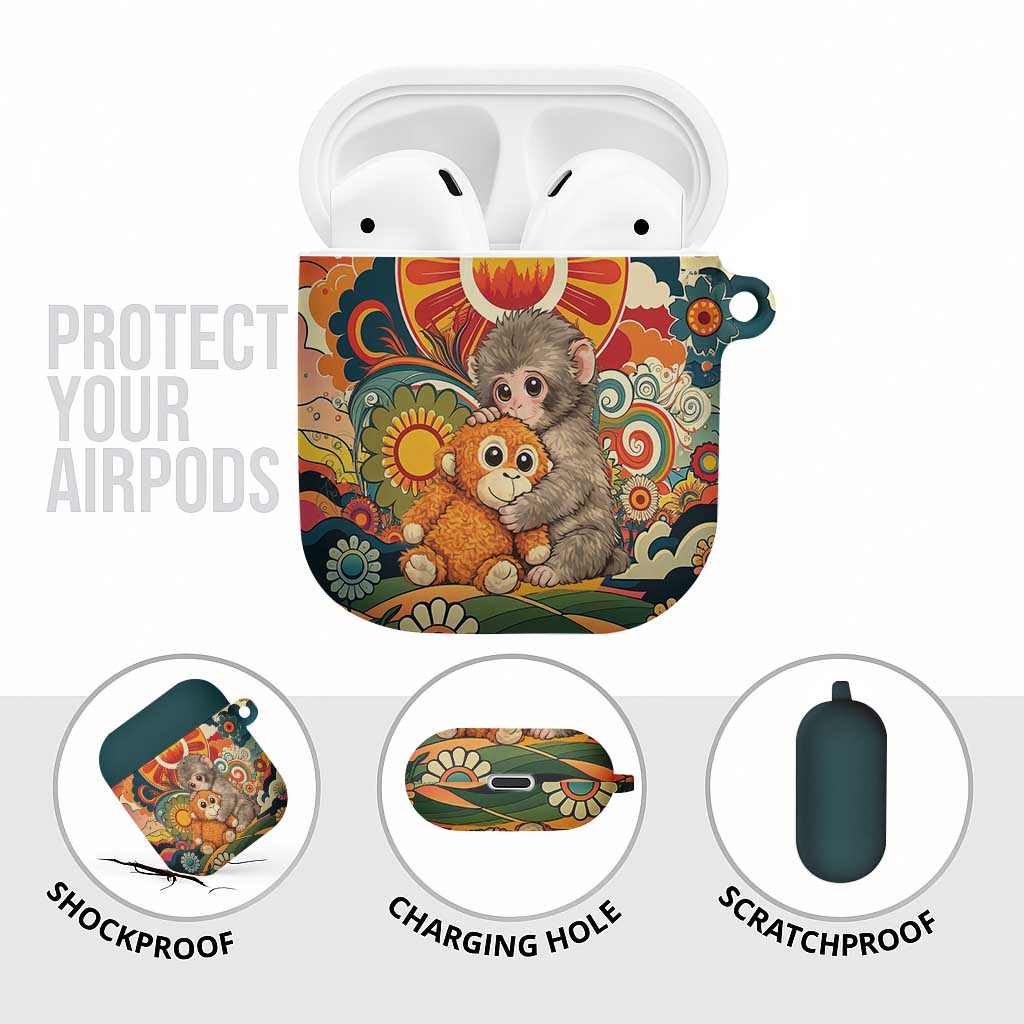 Baby Monkey Punch AirPods Case Retro 70S Hippie Style Groovy Spring