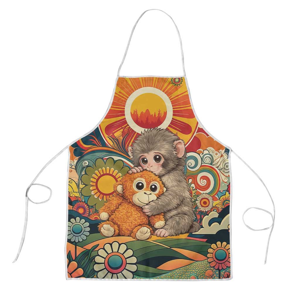 Baby Monkey Punch Apron Retro 70S Hippie Style Groovy Spring