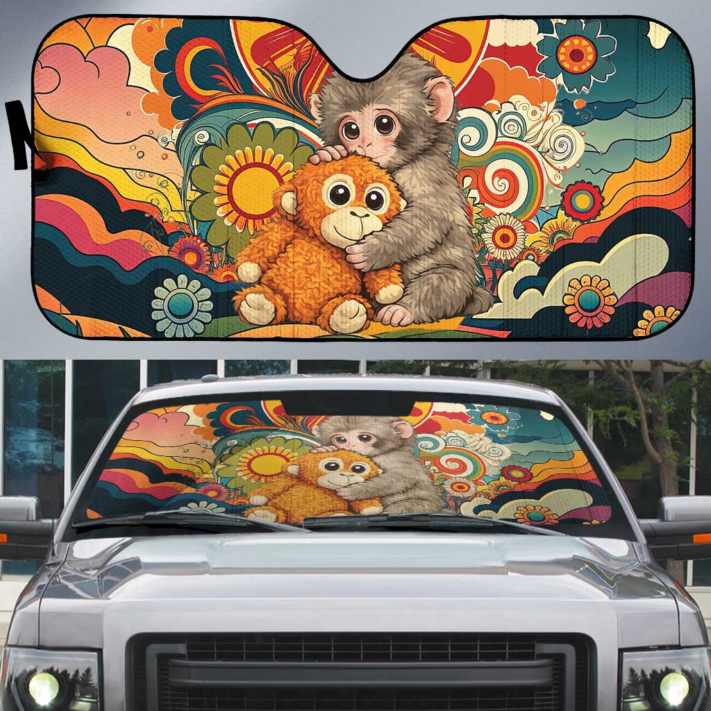Baby Monkey Punch Auto Sun Shade Retro 70S Hippie Style Groovy Spring