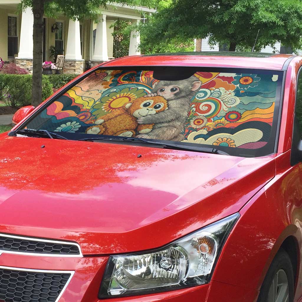 Baby Monkey Punch Auto Sun Shade Retro 70S Hippie Style Groovy Spring