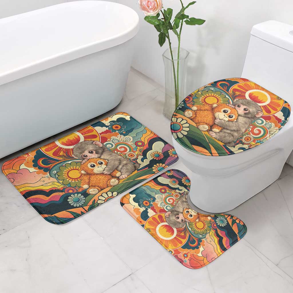 Baby Monkey Punch Bathroom Set Retro 70S Hippie Style Groovy Spring