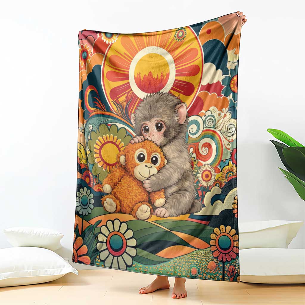 Baby Monkey Punch Blanket Retro 70S Hippie Style Groovy Spring