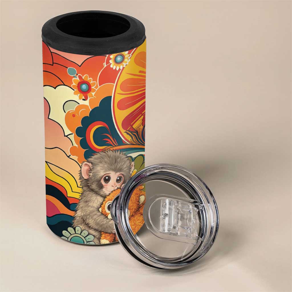 Baby Monkey Punch 4 in 1 Can Cooler Tumbler Retro 70S Hippie Style Groovy Spring