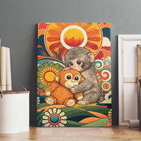 Baby Monkey Punch Canvas Wall Art Retro 70S Hippie Style Groovy Spring