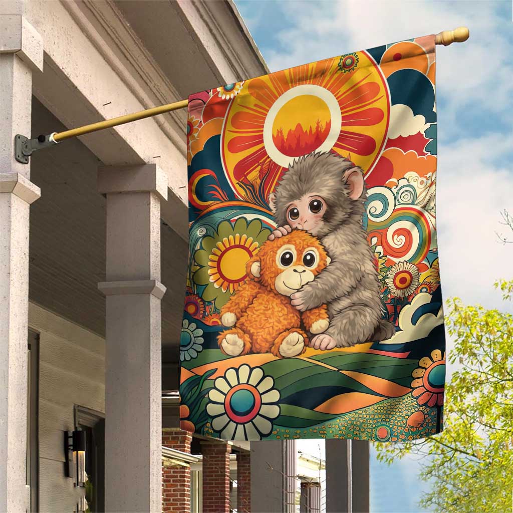 Baby Monkey Punch Garden Flag Retro 70S Hippie Style Groovy Spring