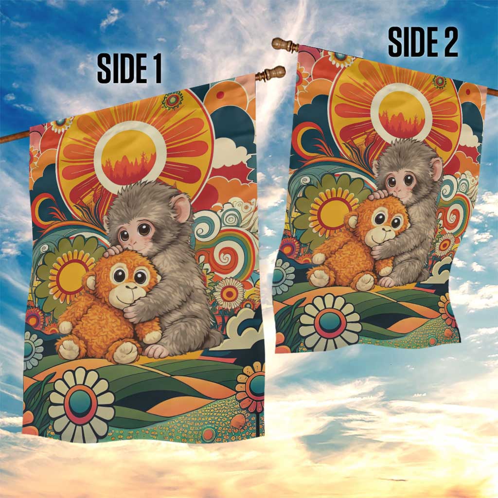 Baby Monkey Punch Garden Flag Retro 70S Hippie Style Groovy Spring