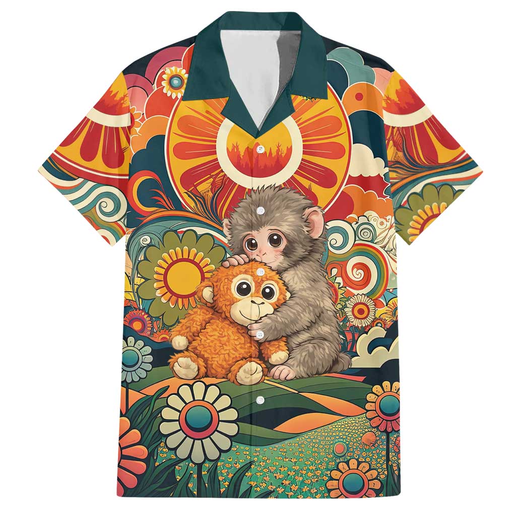 Baby Monkey Punch Hawaiian Shirt Retro 70S Hippie Style Groovy Spring