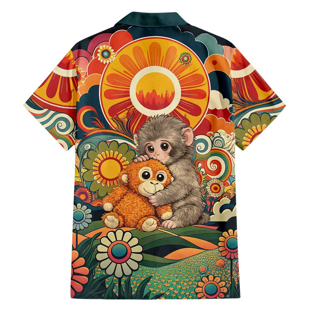 Baby Monkey Punch Hawaiian Shirt Retro 70S Hippie Style Groovy Spring