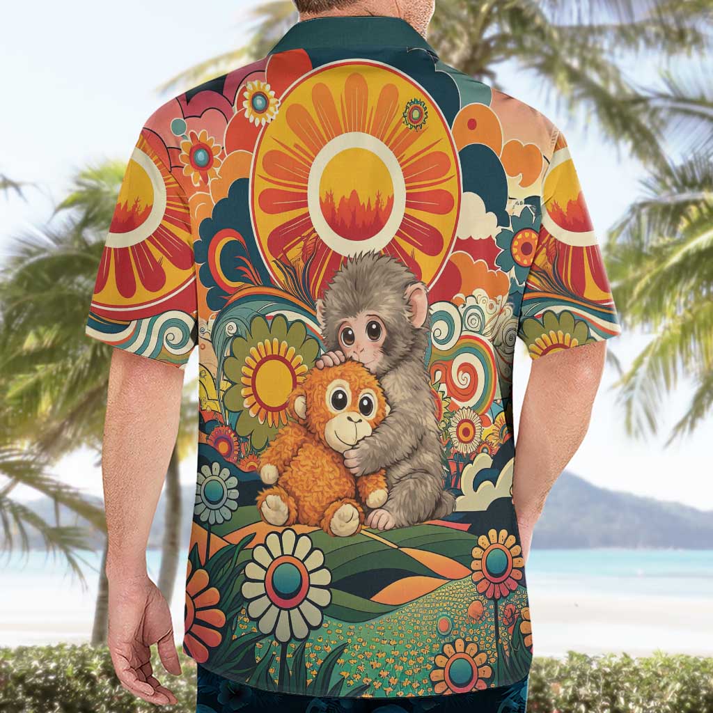 Baby Monkey Punch Hawaiian Shirt Retro 70S Hippie Style Groovy Spring