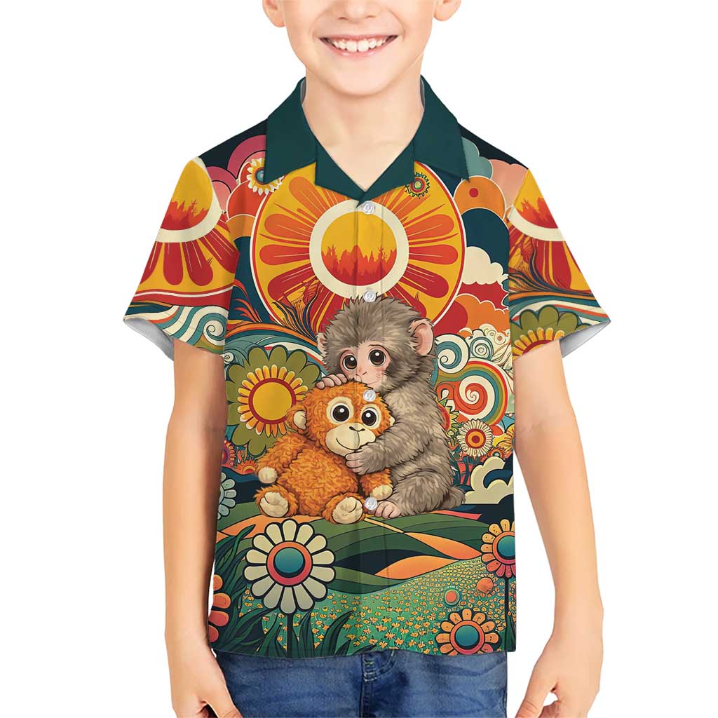 Baby Monkey Punch Hawaiian Shirt Retro 70S Hippie Style Groovy Spring