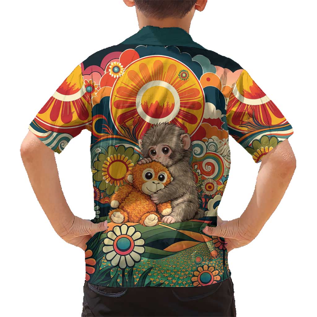 Baby Monkey Punch Hawaiian Shirt Retro 70S Hippie Style Groovy Spring