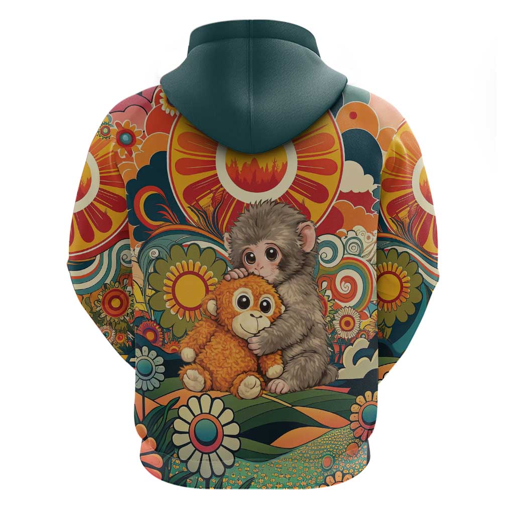 Baby Monkey Punch Hoodie Retro 70S Hippie Style Groovy Spring