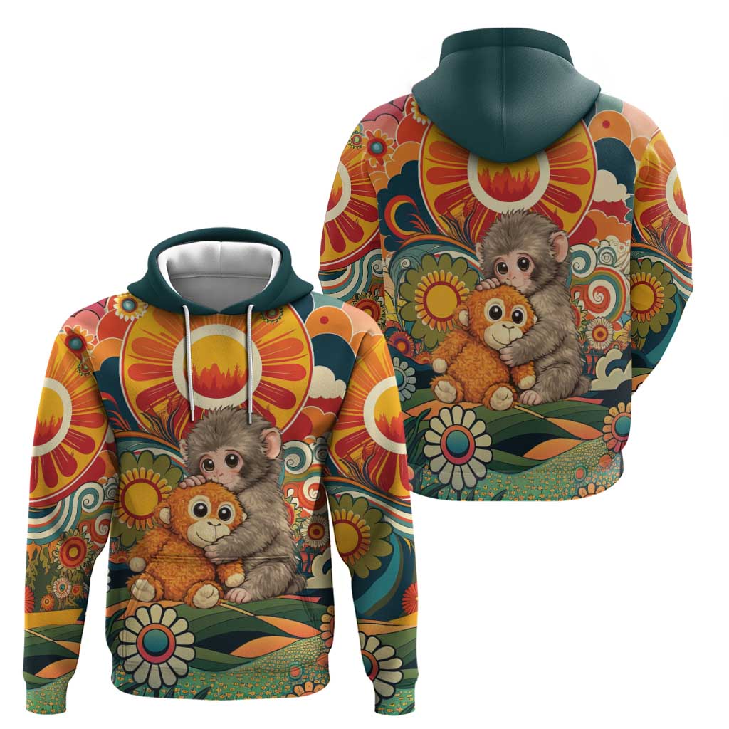 Baby Monkey Punch Hoodie Retro 70S Hippie Style Groovy Spring