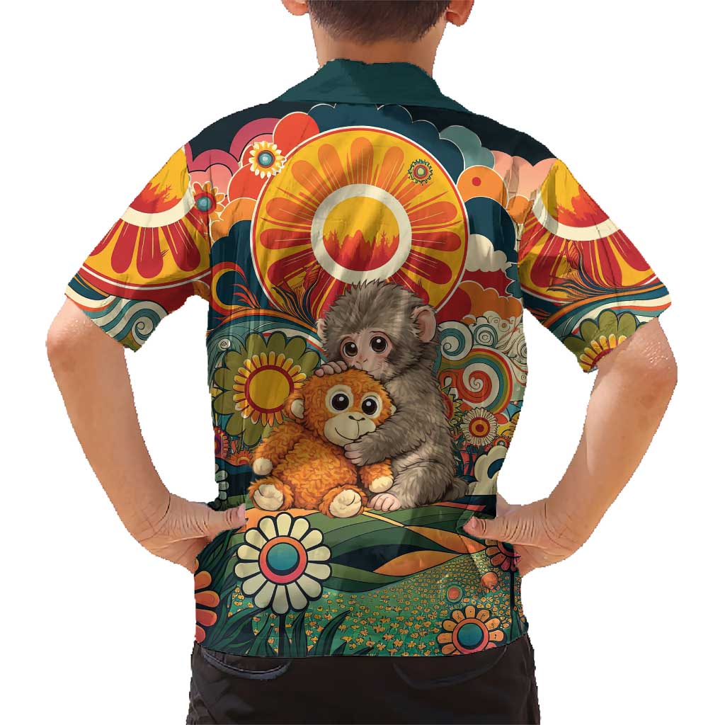 Baby Monkey Punch Kid Hawaiian Shirt Retro 70S Hippie Style Groovy Spring