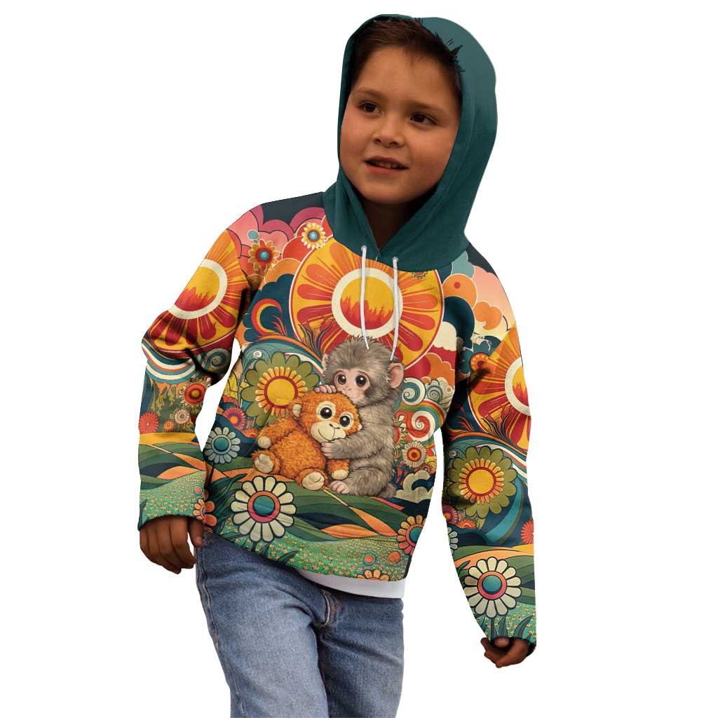Baby Monkey Punch Kid Hoodie Retro 70S Hippie Style Groovy Spring
