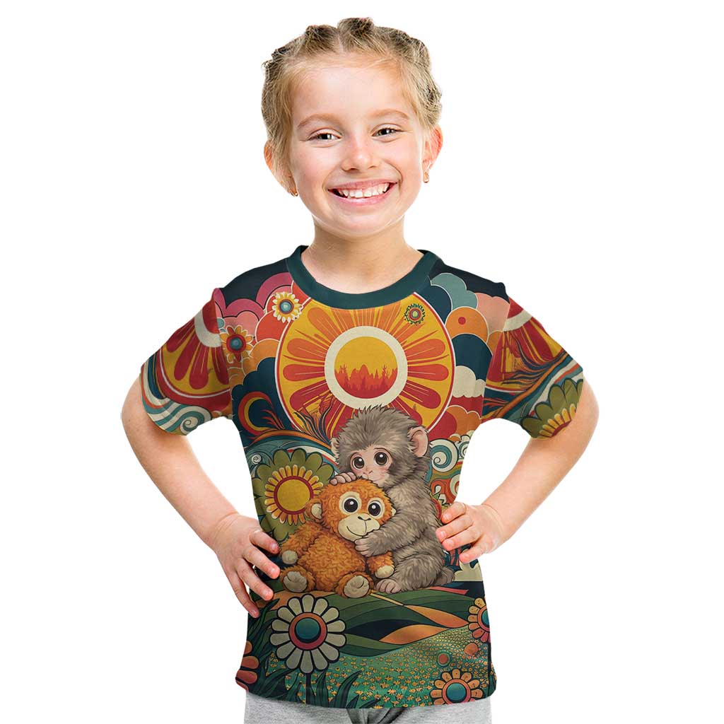 Baby Monkey Punch Kid T Shirt Retro 70S Hippie Style Groovy Spring