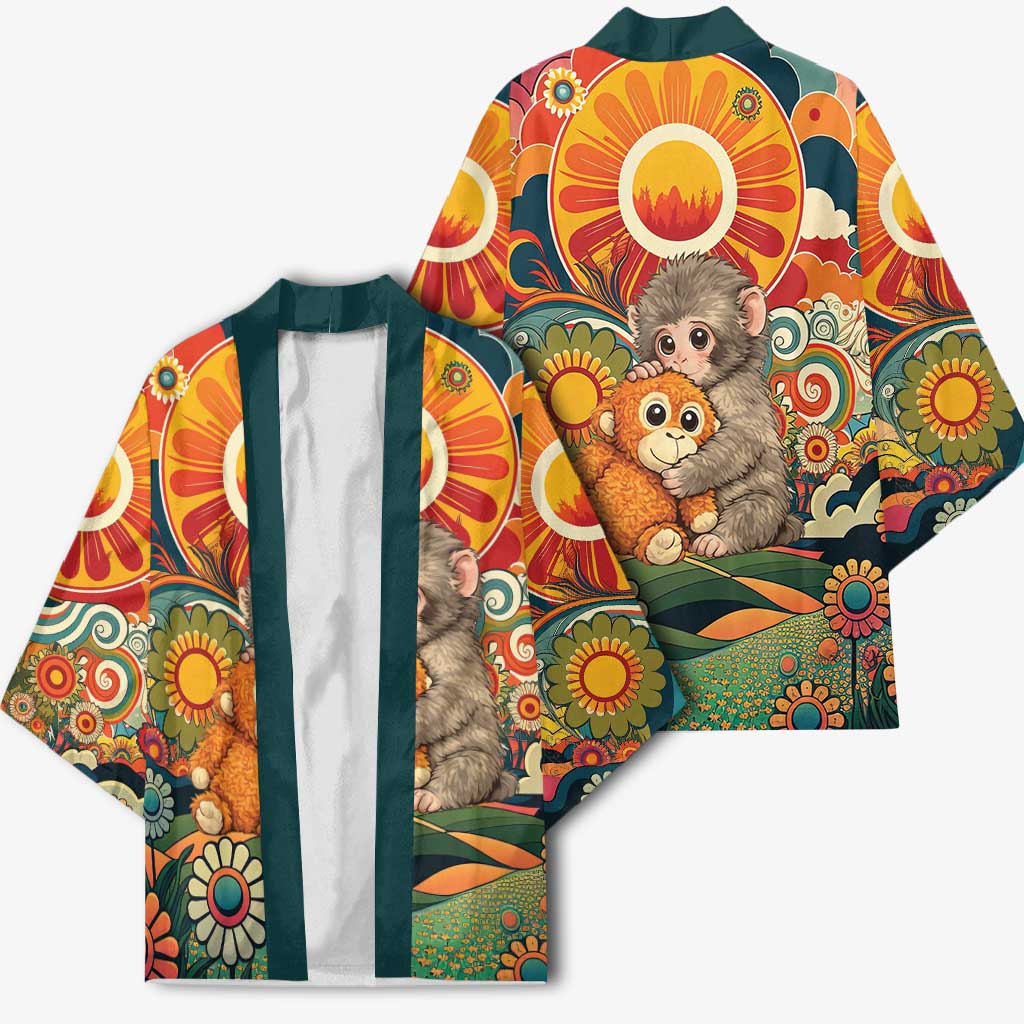 Baby Monkey Punch Kimono Retro 70S Hippie Style Groovy Spring