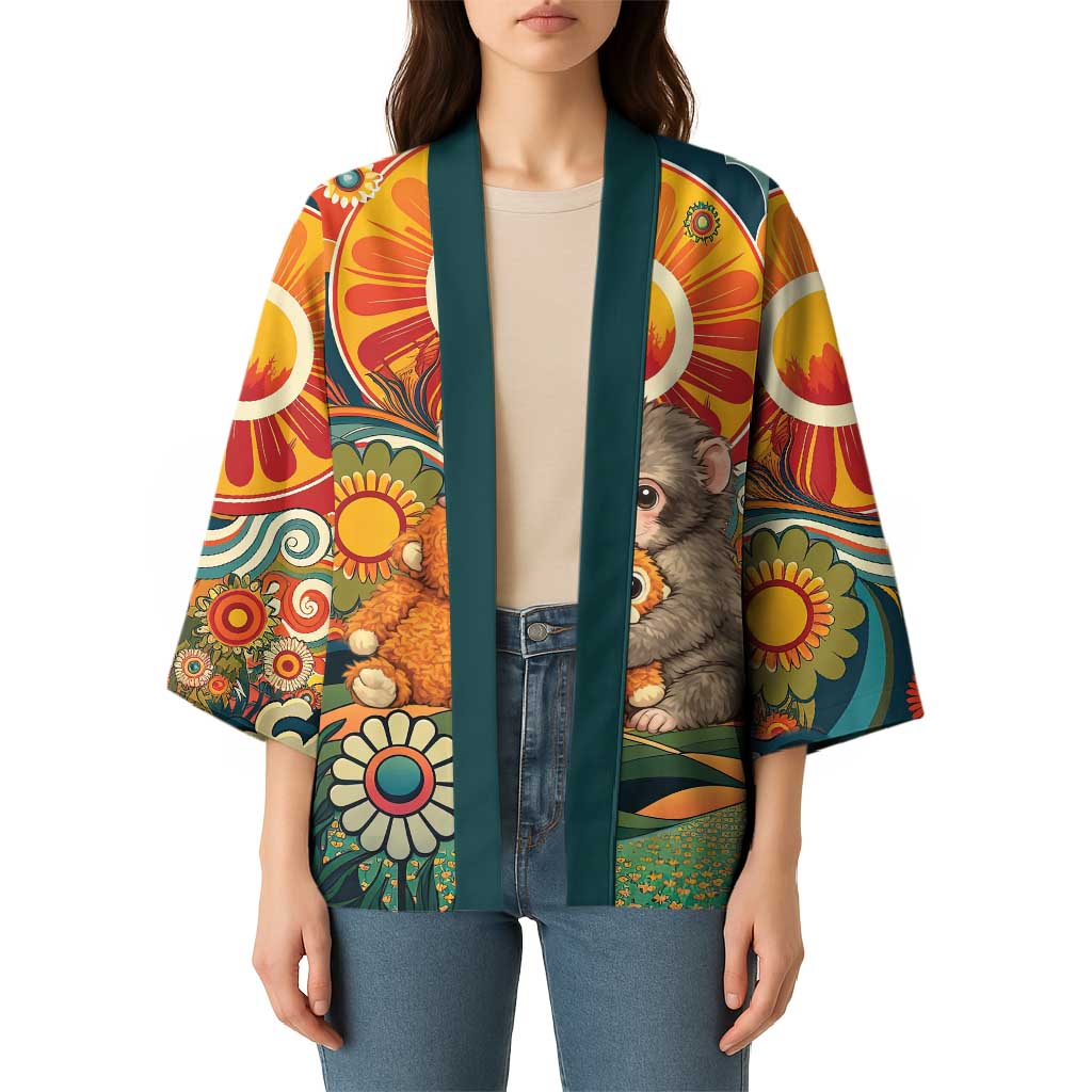 Baby Monkey Punch Kimono Retro 70S Hippie Style Groovy Spring