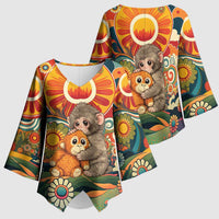 Baby Monkey Punch Kimono Sleeve Blouse Retro 70S Hippie Style Groovy Spring