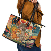 Baby Monkey Punch Leather Tote Bag Retro 70S Hippie Style Groovy Spring